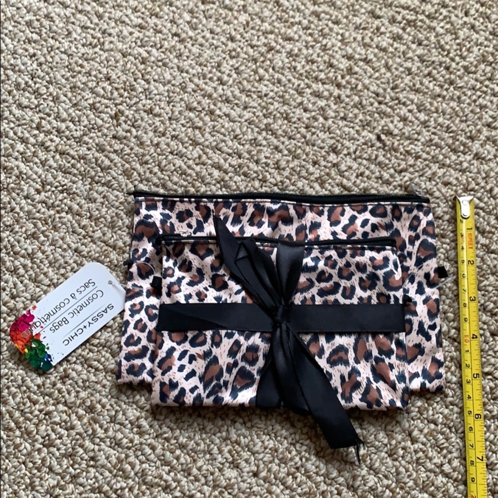 3/$30 NWT Sassy+Chic 2 Cosmetic Bags Animal Print